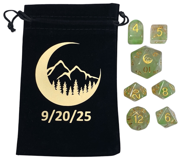 S&A Custom Wedding Set of 7 Dice W/ Bag