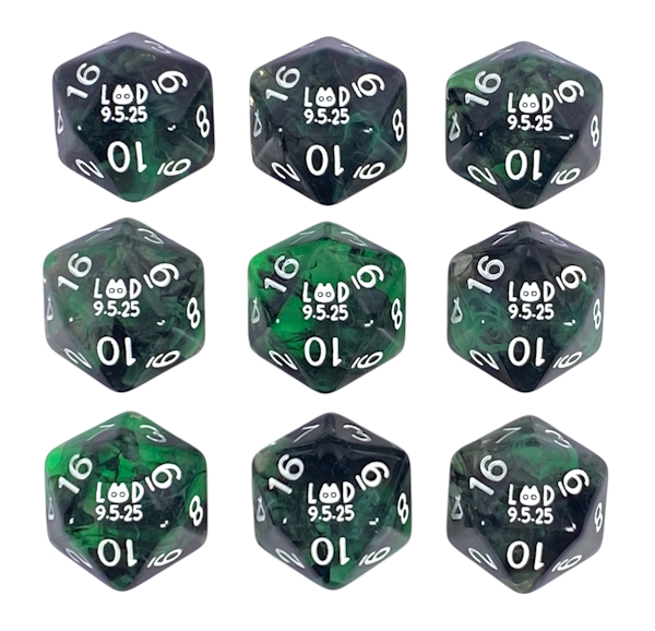 L&D Custom d20 Wedding Dice Favors