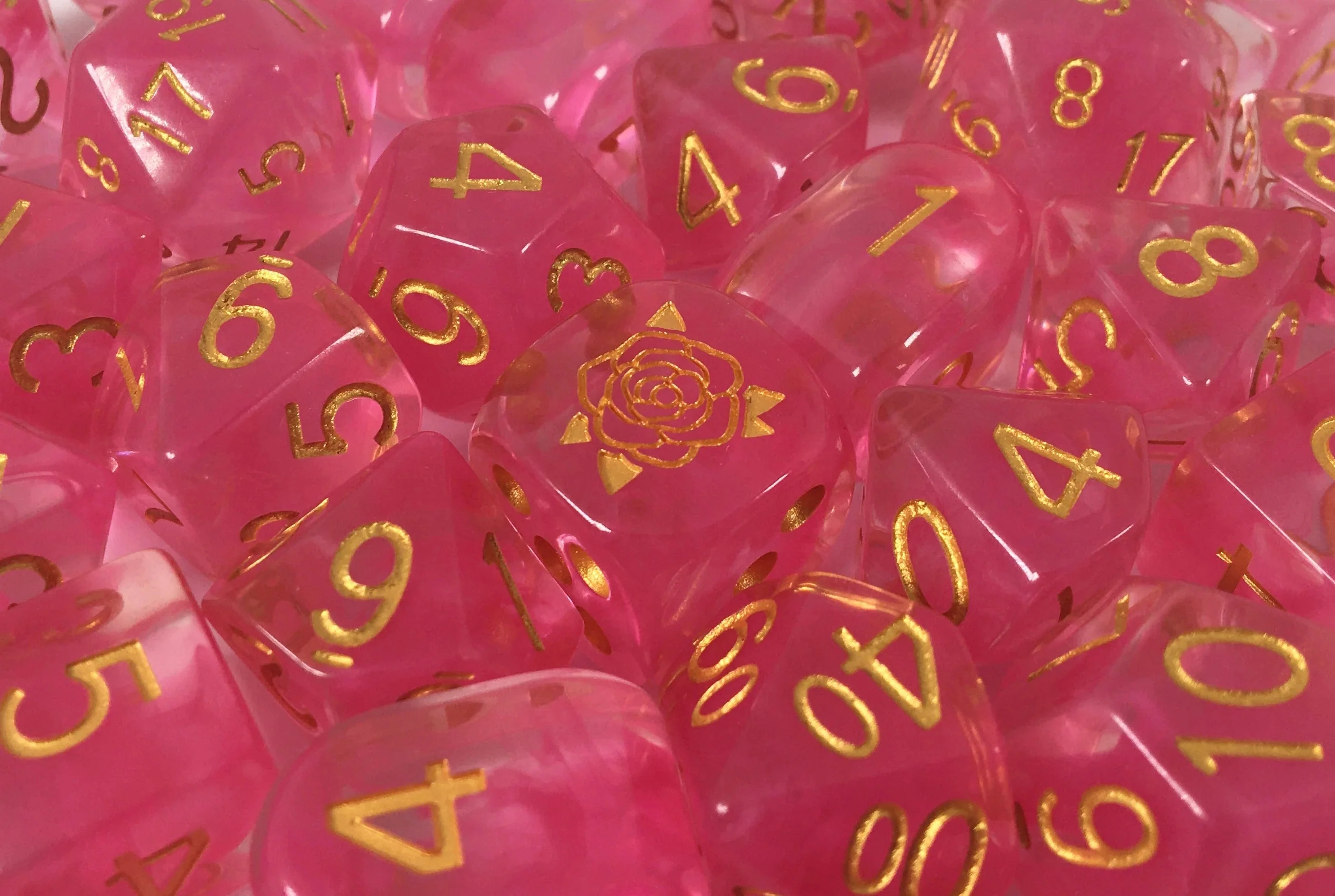 Rose Gold, one of our Diffusion dice colorways