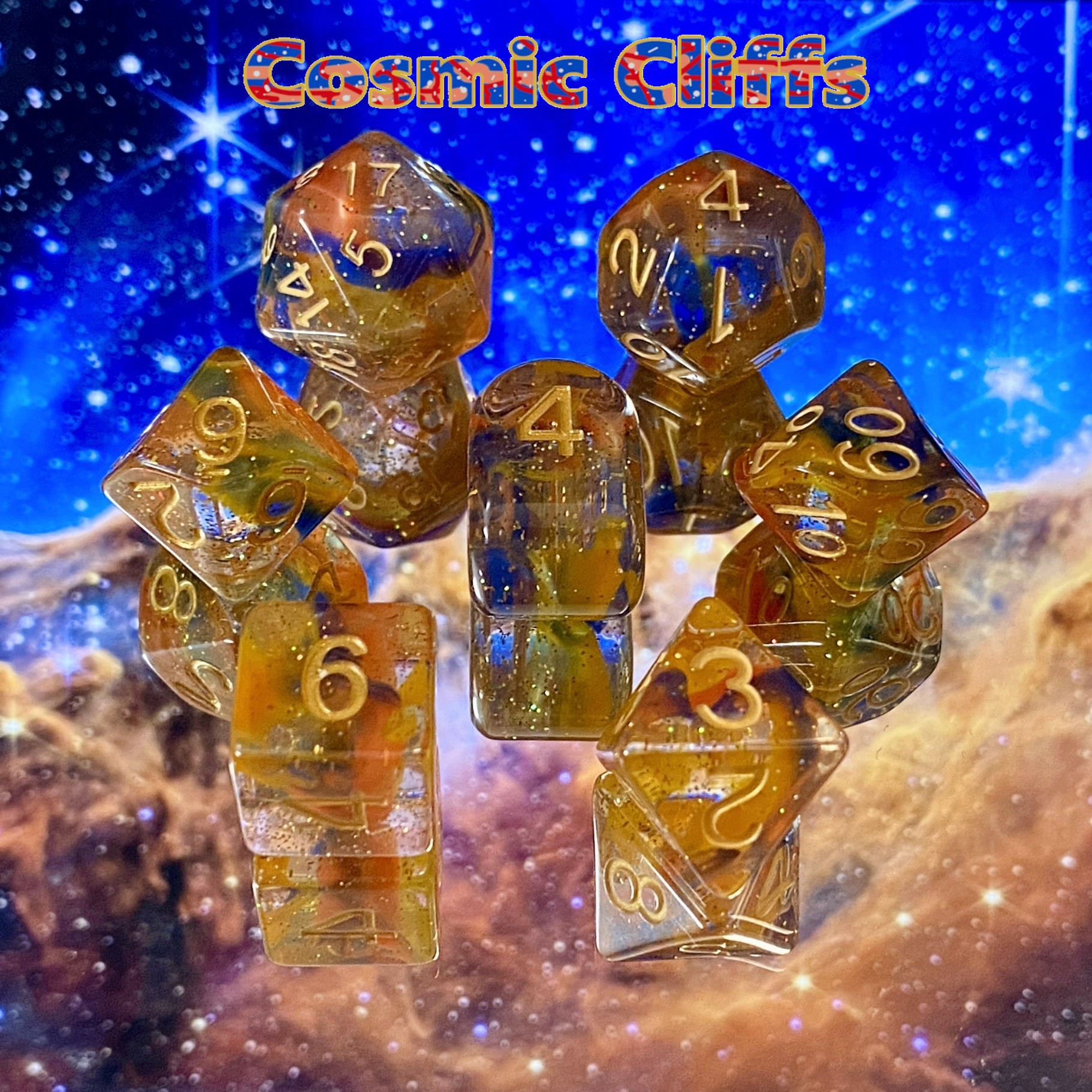 Cosmic Cliffs D&D Dice Color