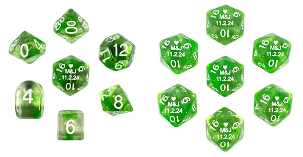 JE Custom Wedding Dice