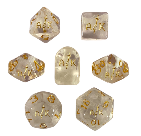 A&K Custom Set of 7 Wedding Dice